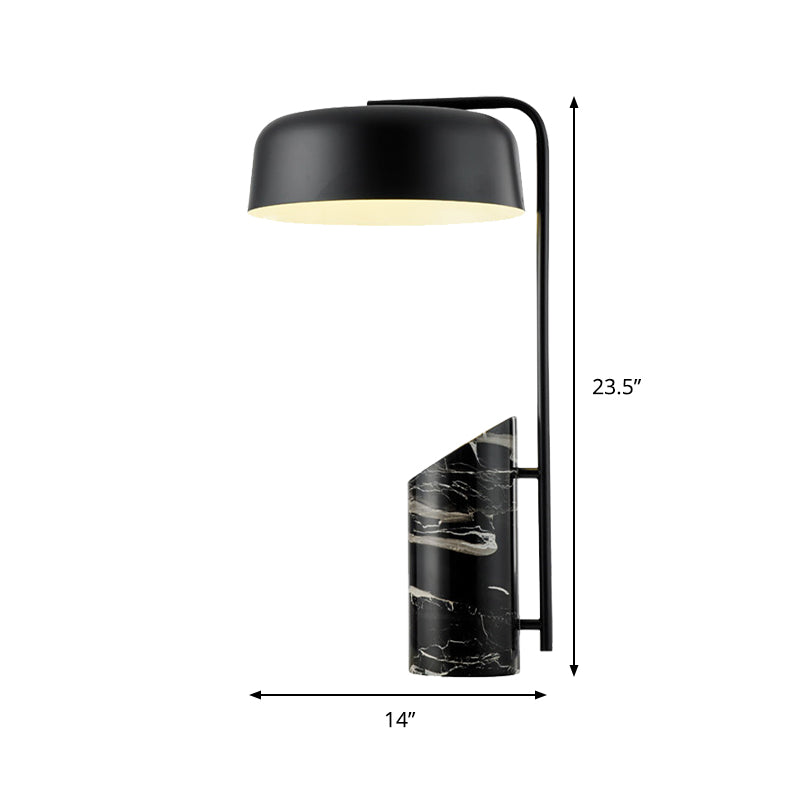 Contemporary 1 Head Task Lighting Black Drum Reading Book Light with Metal Shade Clearhalo 'Lamps' 'Table Lamps' Lighting' 384570