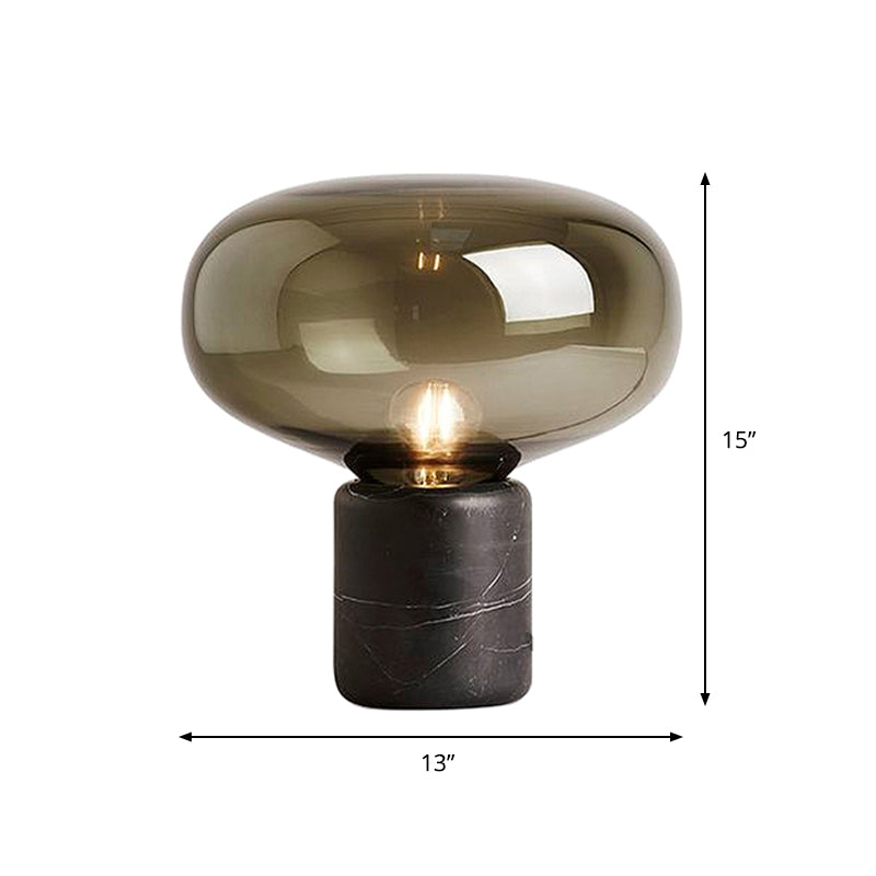 Urn Task Lamp Contemporary Smoke Gray Glass 1 Bulb 8