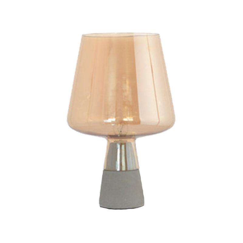 Cup Table Light Modern Smoke Gray/Amber Glass 8