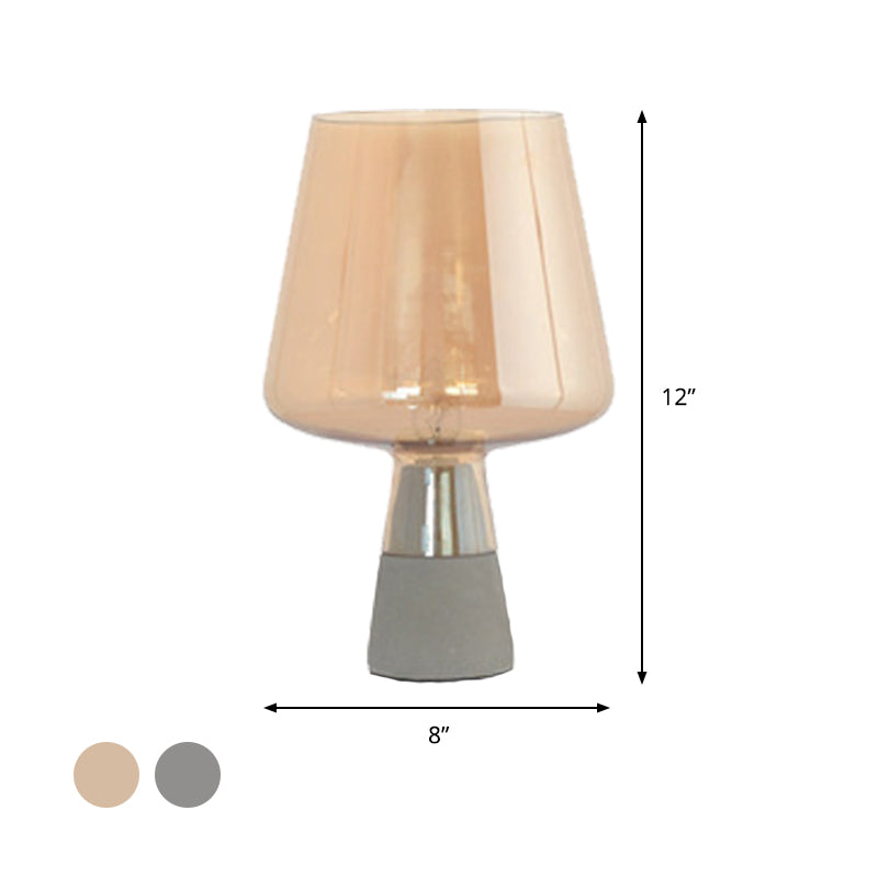 Cup Table Light Modern Smoke Gray/Amber Glass 8