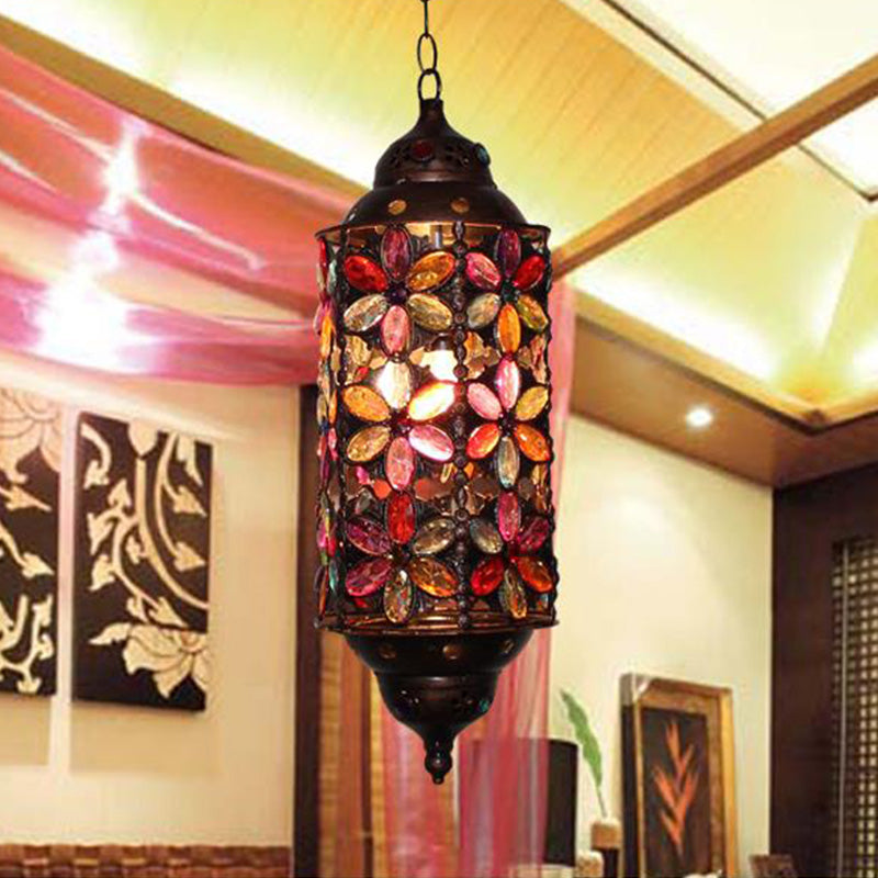 Cylindrical Metal Hanging Pendant Decorative 1 Bulb Living Room Ceiling Lamp in Copper Clearhalo 'Ceiling Lights' 'Pendant Lights' 'Pendants' Lighting' 392905