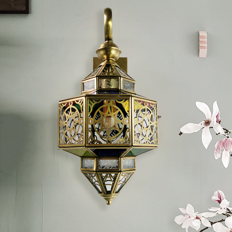 Metal Brass Sconce Light Fixture Hollow Out 1-Bulb Arab Wall Mounted Lamp for Restaurant Clearhalo 'Wall Lamps & Sconces' 'Wall Lights' Lighting' 393404