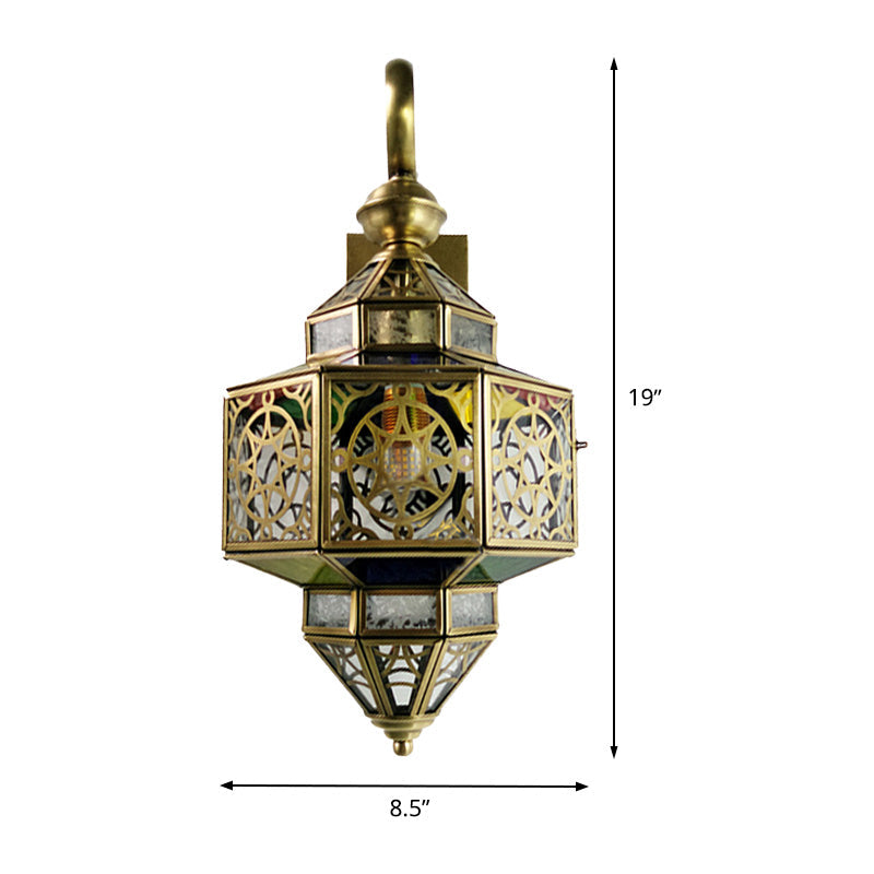 Metal Brass Sconce Light Fixture Hollow Out 1-Bulb Arab Wall Mounted Lamp for Restaurant Clearhalo 'Wall Lamps & Sconces' 'Wall Lights' Lighting' 393407