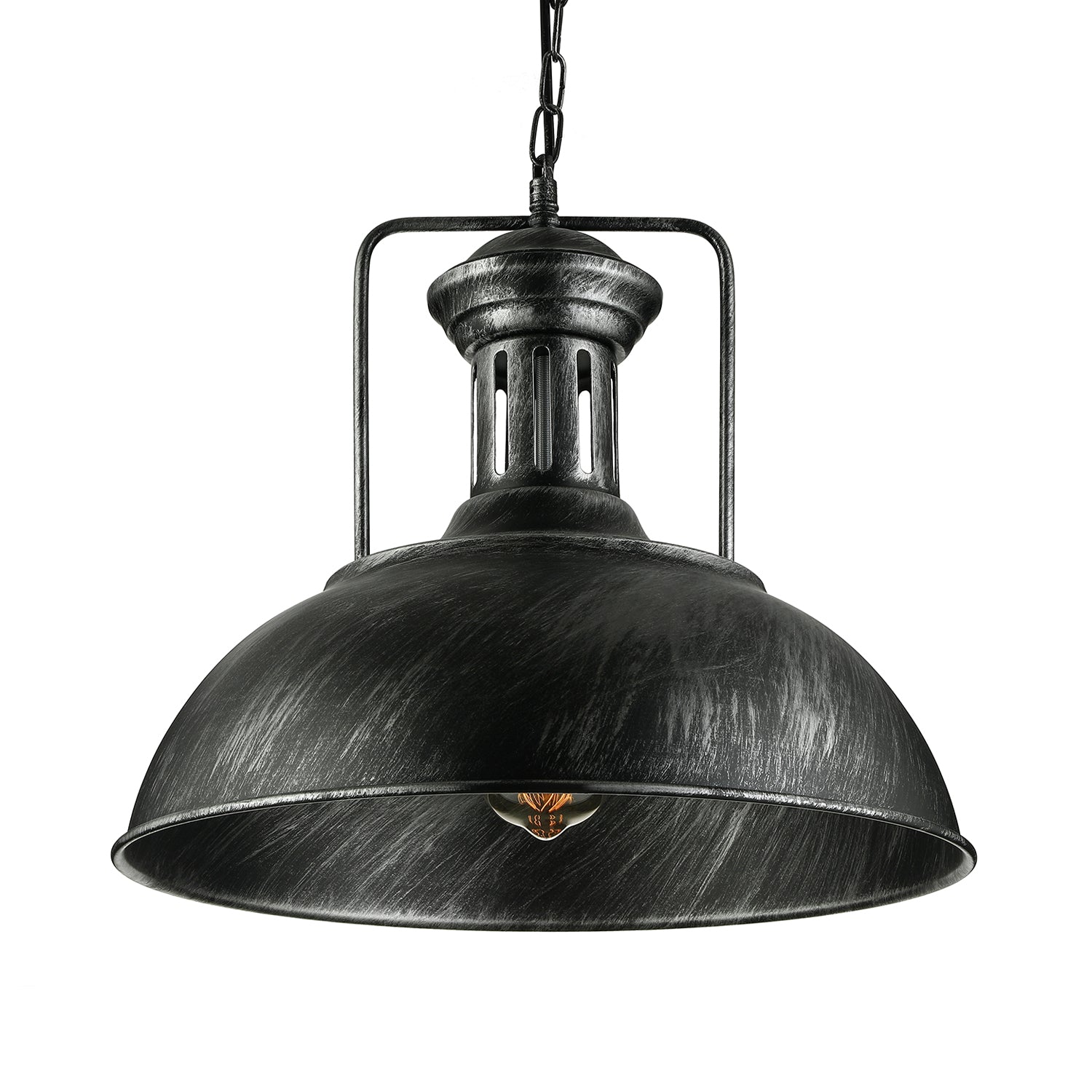 Black/Bronze/Brass Bowl Pendant Lighting Rustic Stylish Metal 1 Light Restaurant Hanging Lamp, 13