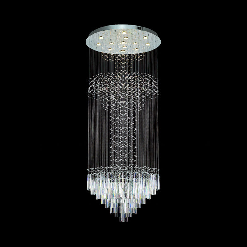 13-Head Orbs and Rods Hanging Light Contemporary Silver Crystal LED Cluster Pendant Light Clearhalo 'Ceiling Lights' 'Modern Pendants' 'Modern' 'Pendant Lights' 'Pendants' Lighting' 398859