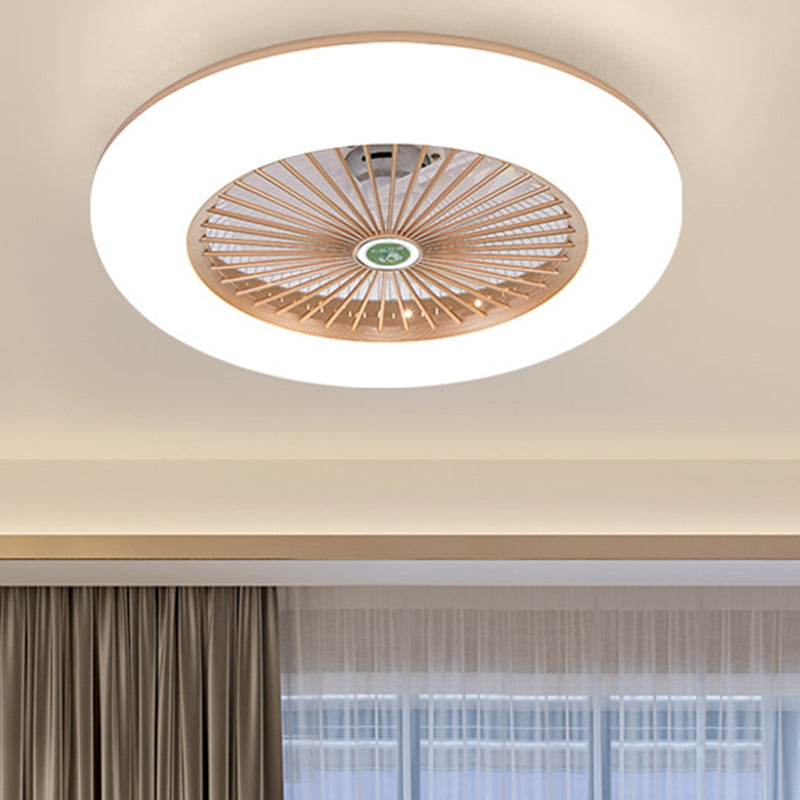 Doughnut Metal Fan Light Fixture Simple Bedroom 21.5