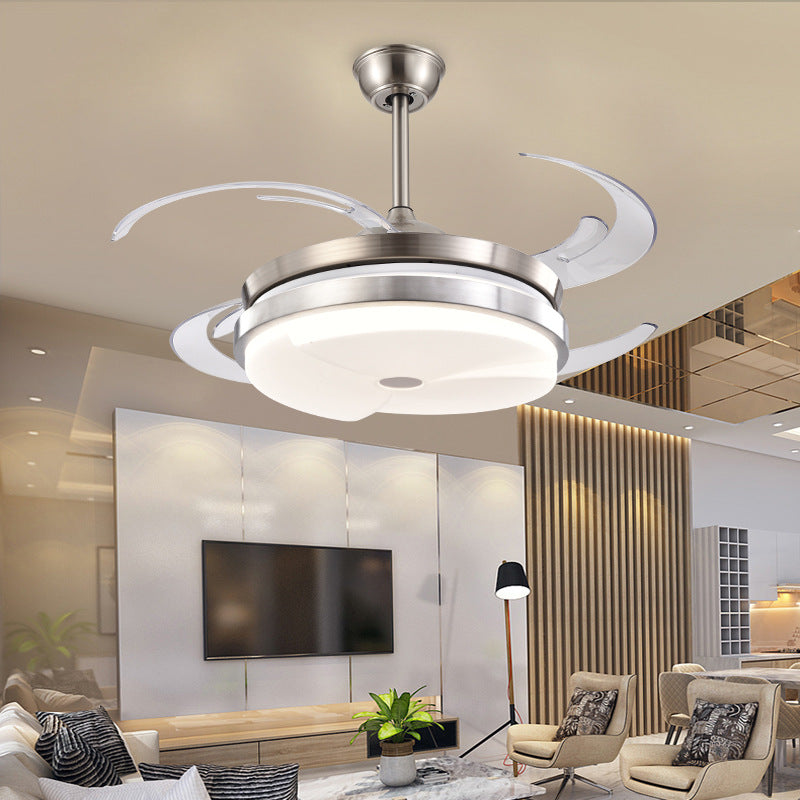 Round Living Room Semi Flush Lamp Modernist Metal 48