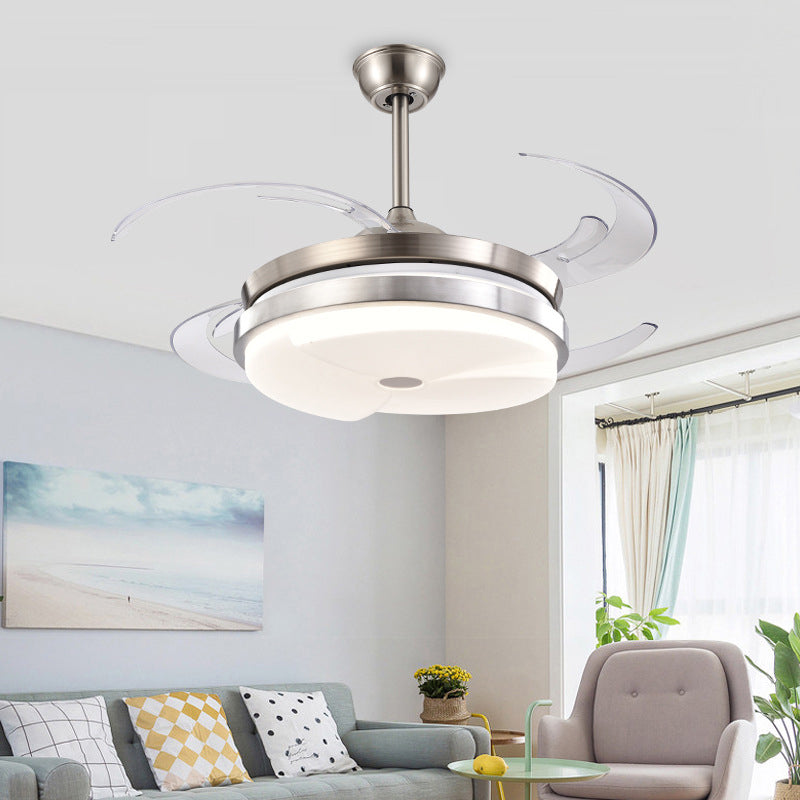 Round Living Room Semi Flush Lamp Modernist Metal 48