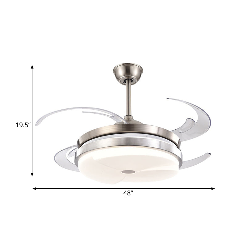 Round Living Room Semi Flush Lamp Modernist Metal 48