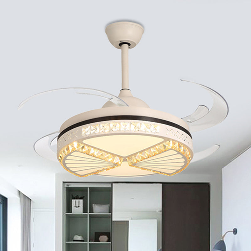 Crystal Sector Ceiling Fan Lighting Modern Style Living Room 48