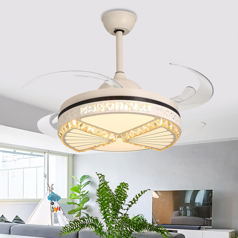 Crystal Sector Ceiling Fan Lighting Modern Style Living Room 48