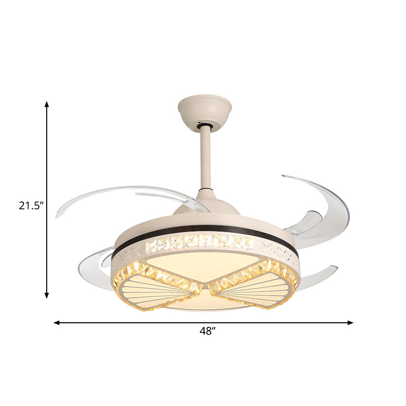 Crystal Sector Ceiling Fan Lighting Modern Style Living Room 48