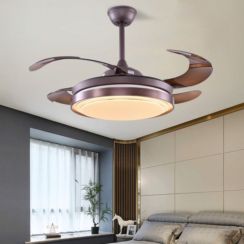 Metal Round Semi Flushmount Contemporary Bedroom 52