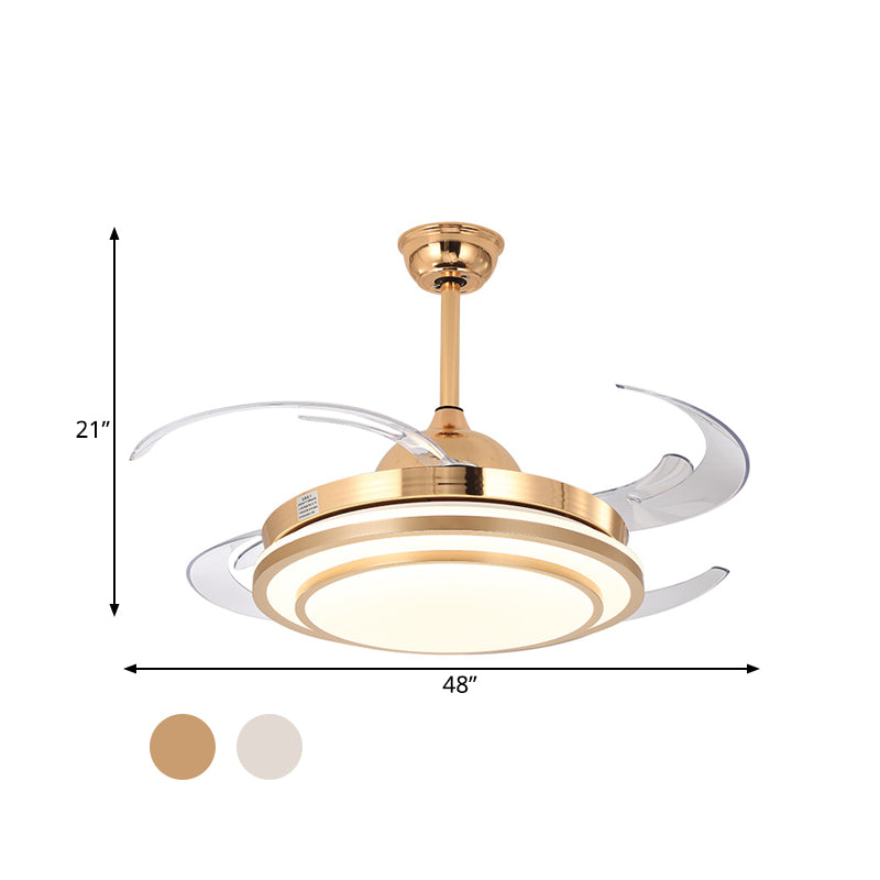 Circular Acrylic Semi Flush Lighting Modernism 48