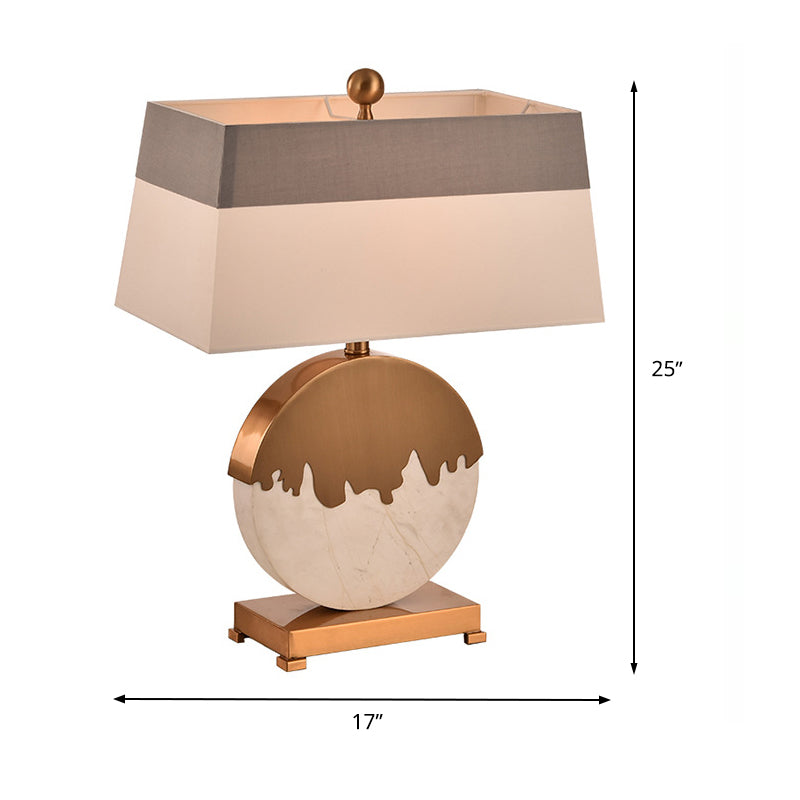 1 Head Bedroom Task Lighting Modern Gold Nightstand Lamp with Pagoda Fabric Shade Clearhalo 'Lamps' 'Table Lamps' Lighting' 400169