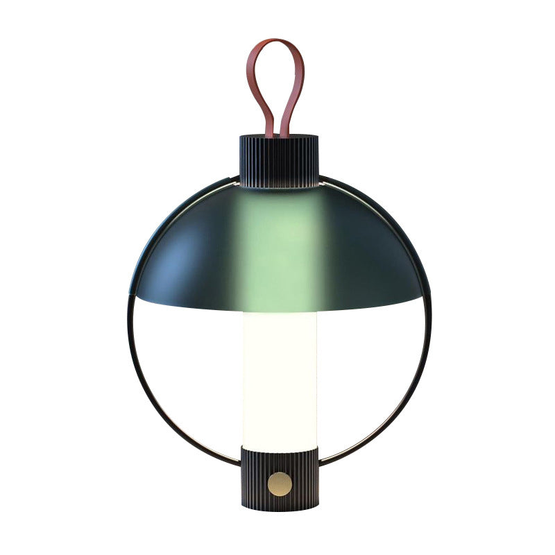 Domed Desk Light Modern Metal 1 Head Green Task Lamp with Cylinder White Glass Shade Clearhalo 'Lamps' 'Table Lamps' Lighting' 400375