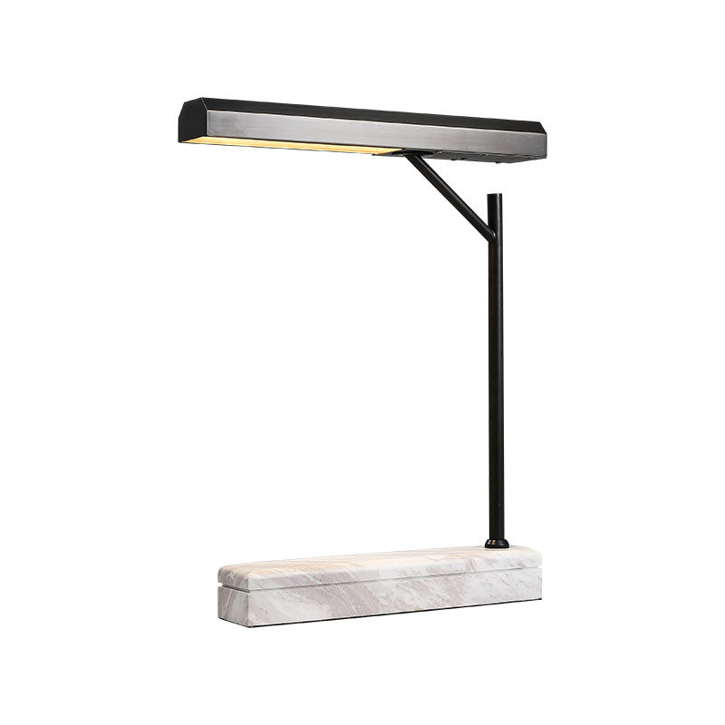 Metal Shaded Desk Light Modernist LED Night Table Lamp in Black with Marble Base Clearhalo 'Lamps' 'Table Lamps' Lighting' 400769