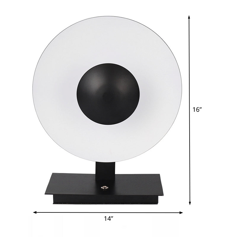 Metal Round Task Lighting Contemporary LED Reading Book Light in Black for Bedside Clearhalo 'Lamps' 'Table Lamps' Lighting' 400876