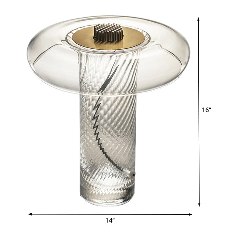 Contemporary Shaded Task Lighting Clear Glass 1 Bulb Living Room Small Desk Lamp Clearhalo 'Lamps' 'Table Lamps' Lighting' 400896