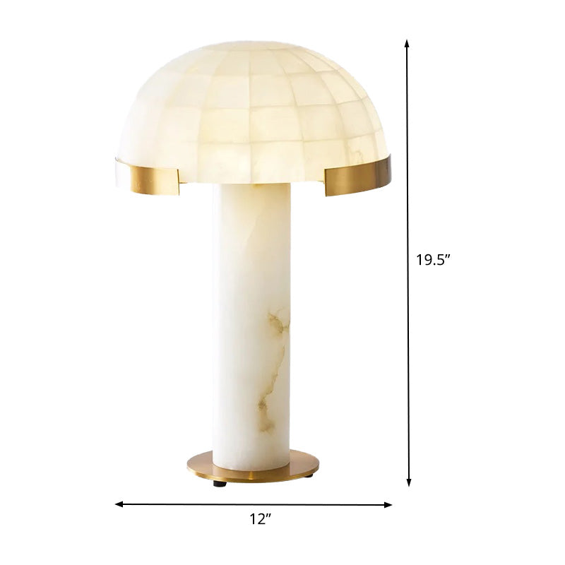 Marble Domed Task Lighting Modernism 1 Head Reading Book Light in White for Bedside Clearhalo 'Lamps' 'Table Lamps' Lighting' 400984