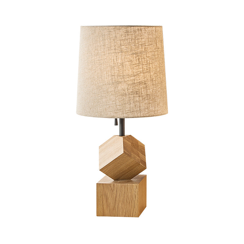 1 Head Barrel Task Light Modernism Fabric Reading Lamp in Flaxen for Living Room Clearhalo 'Lamps' 'Table Lamps' Lighting' 402203