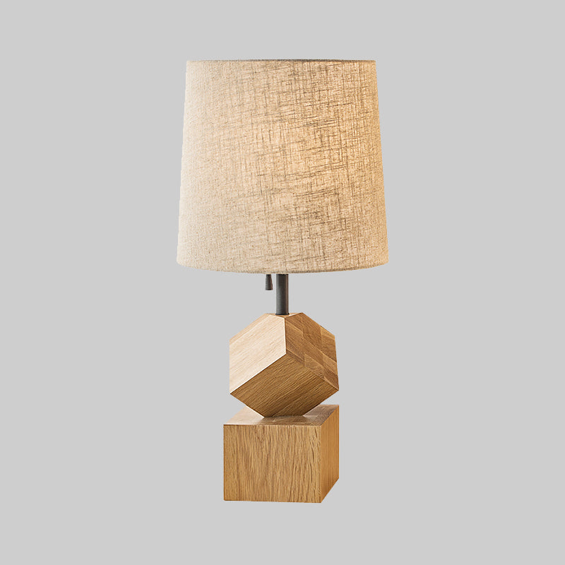 1 Head Barrel Task Light Modernism Fabric Reading Lamp in Flaxen for Living Room Clearhalo 'Lamps' 'Table Lamps' Lighting' 402204