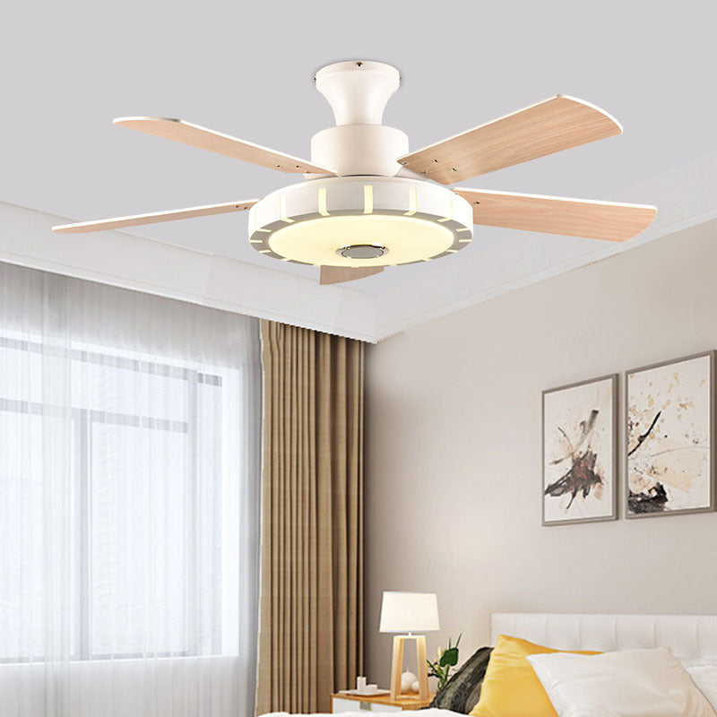 Circular Living Room Fan Lamp Modernism Metal LED 32