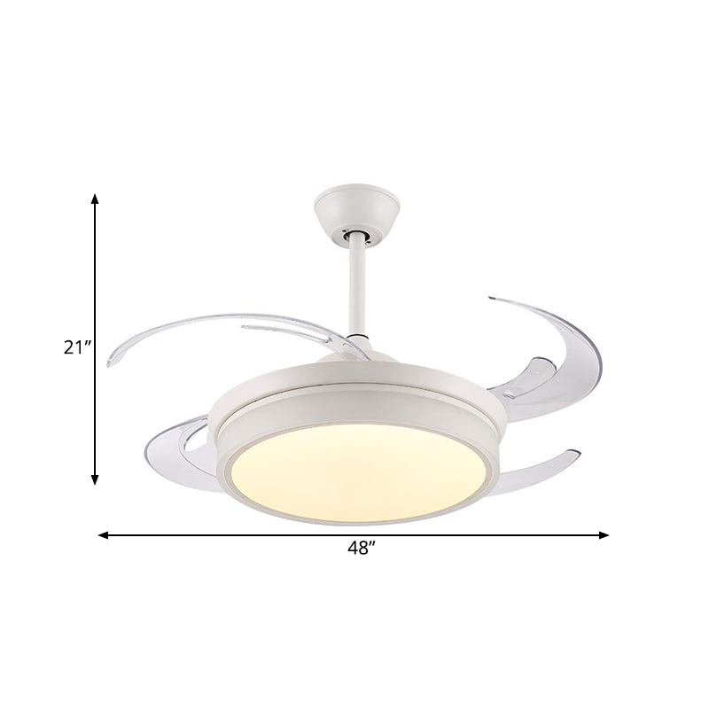 Acrylic White Pendant Fan Light Round 48