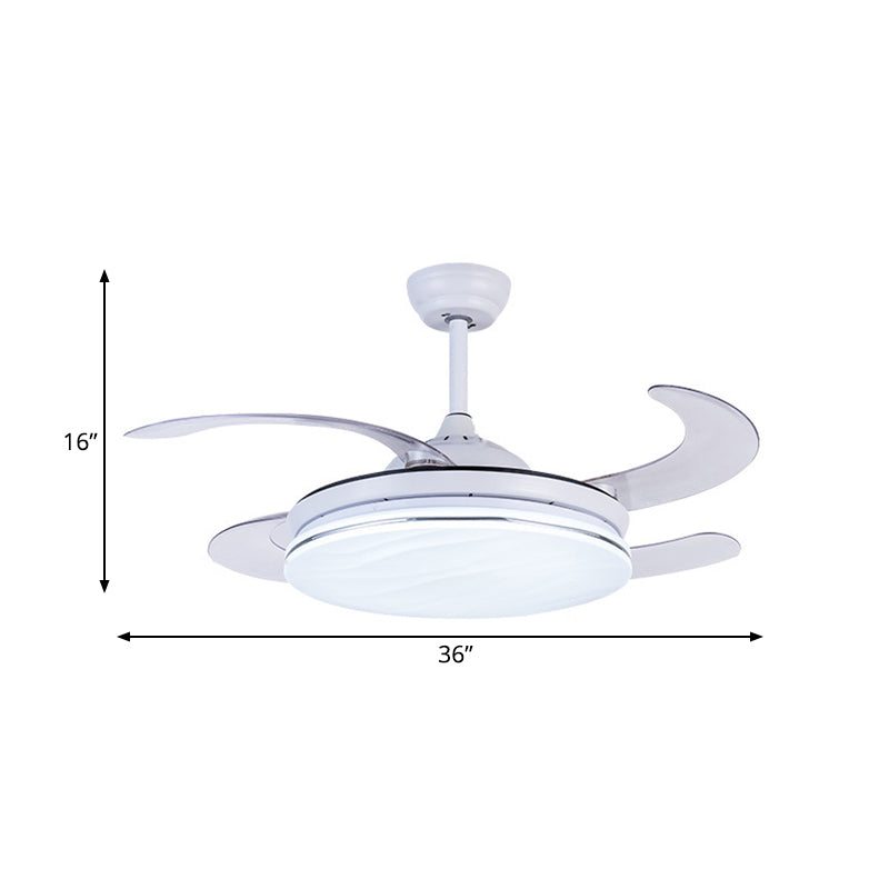 Acrylic White Pendant Fan Lamp Ring 36