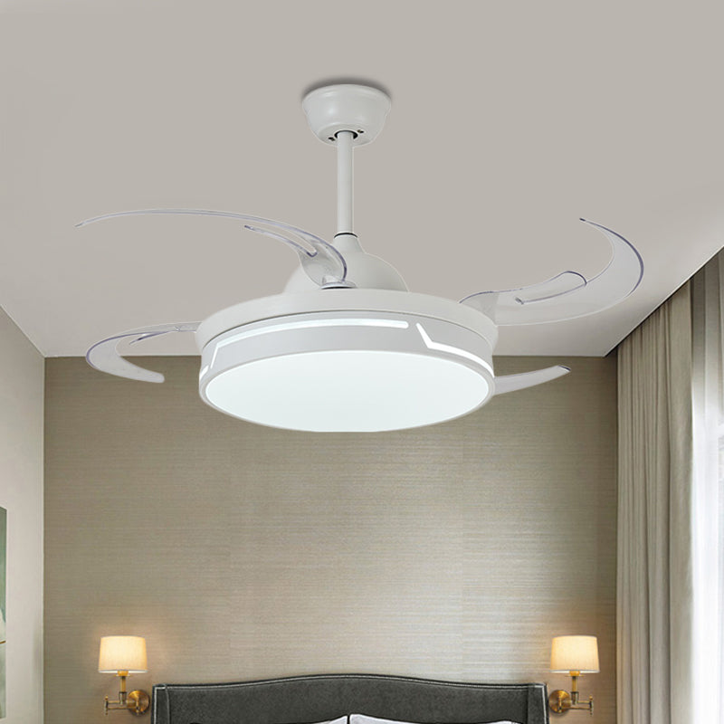 Metal White Ceiling Fan Lamp Circular 42