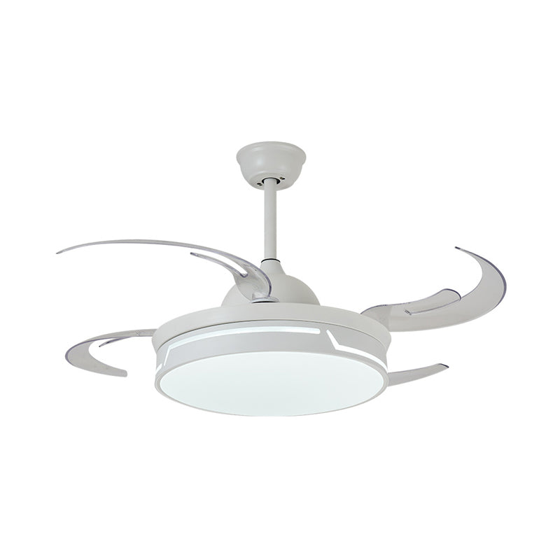 Metal White Ceiling Fan Lamp Circular 42