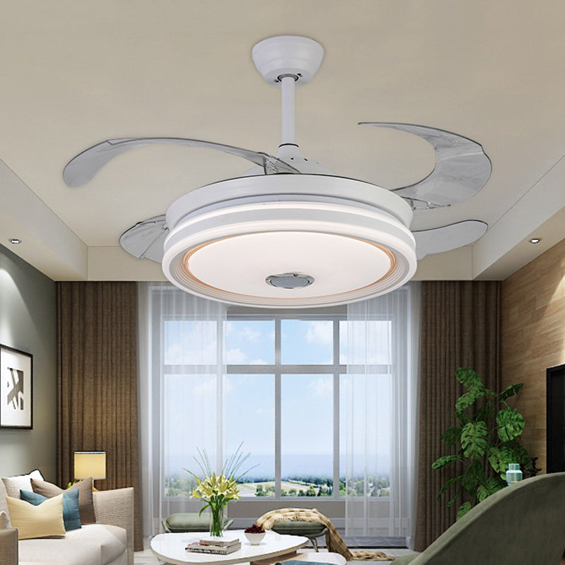 Circle Metal Ceiling Fan Light Modern LED 42