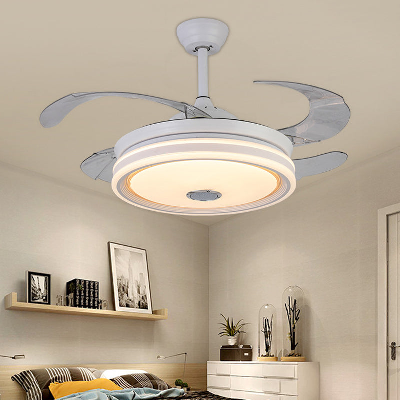 Circle Metal Ceiling Fan Light Modern LED 42