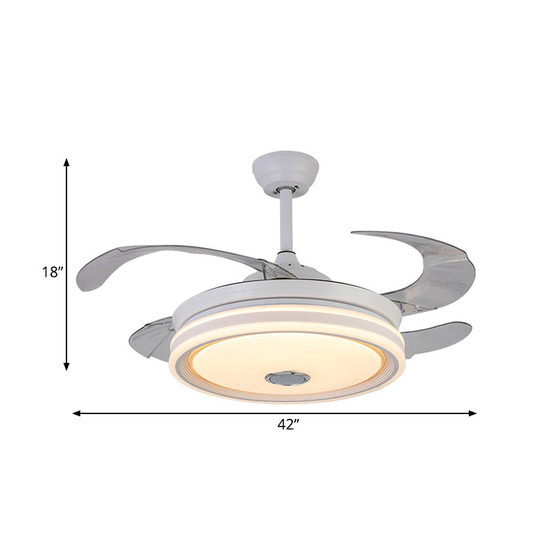 Circle Metal Ceiling Fan Light Modern LED 42