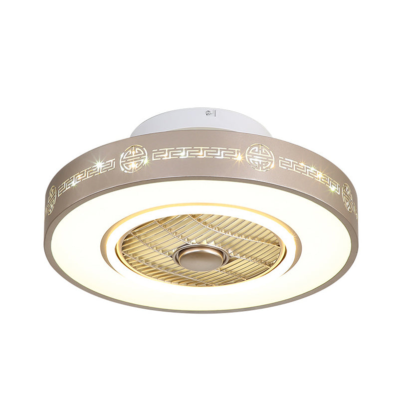 Light Gold Drum Semi Flushmount Minimalist Metallic 19.5