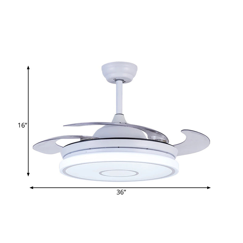 Acrylic White Pendant Fan Lamp Ring 36