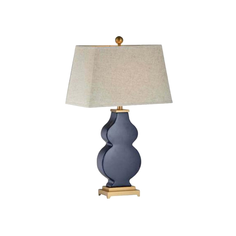 Modernism Pagoda Shape Desk Light Fabric 1 Bulb Night Table Lamp in Blue for Bedroom Clearhalo 'Lamps' 'Table Lamps' Lighting' 403235