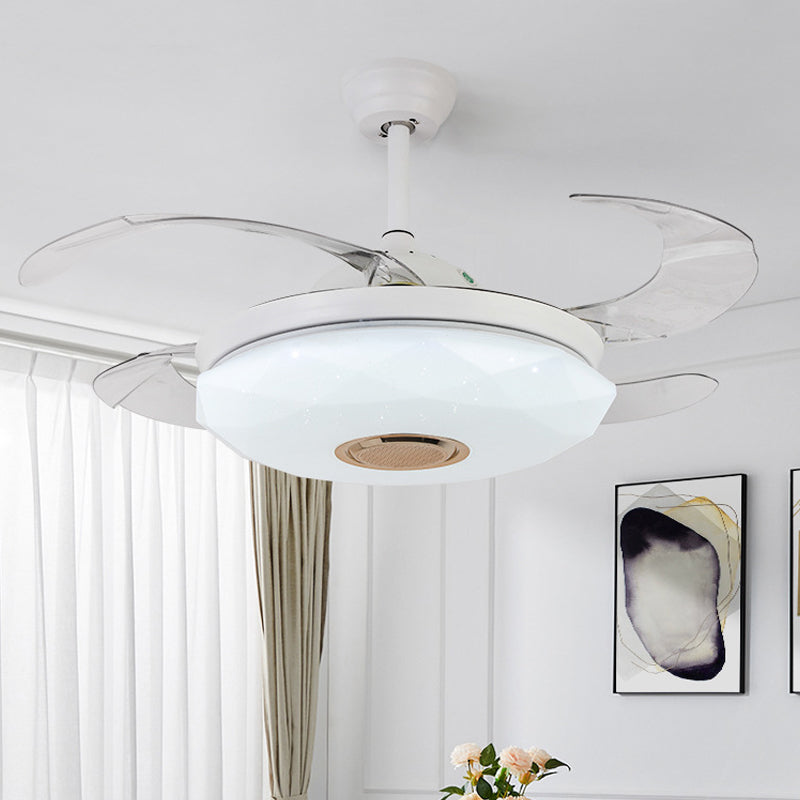 Metal White Hanging Fan Lighting Circular 36