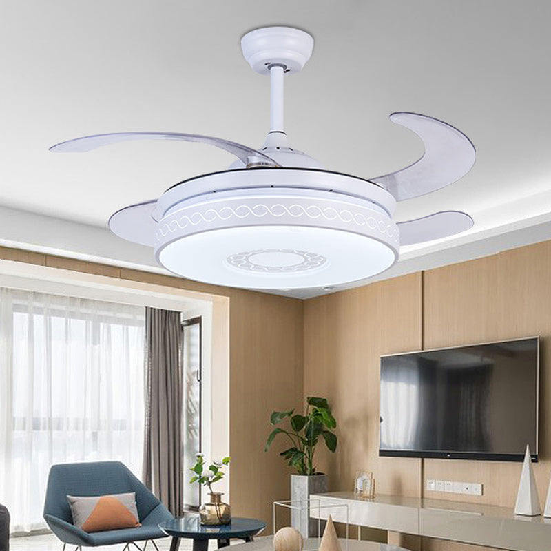 Acrylic Circle Pendant Fan Lighting Contemporary LED 36