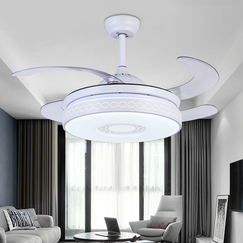 Acrylic Circle Pendant Fan Lighting Contemporary LED 36