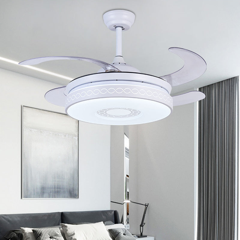 Acrylic Circle Pendant Fan Lighting Contemporary LED 36