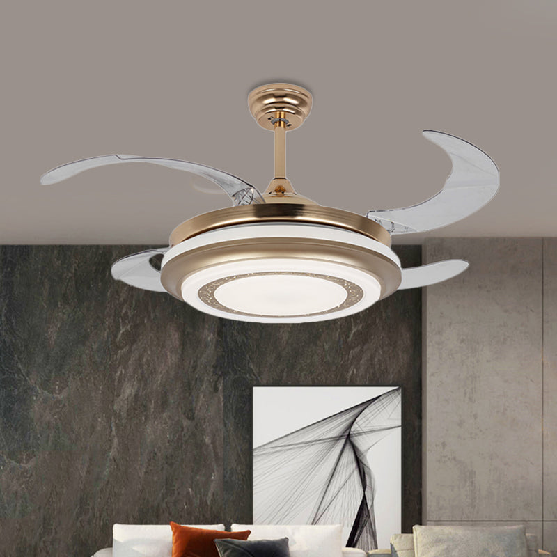 Metal Gold Pendant Fan Lighting Round 42