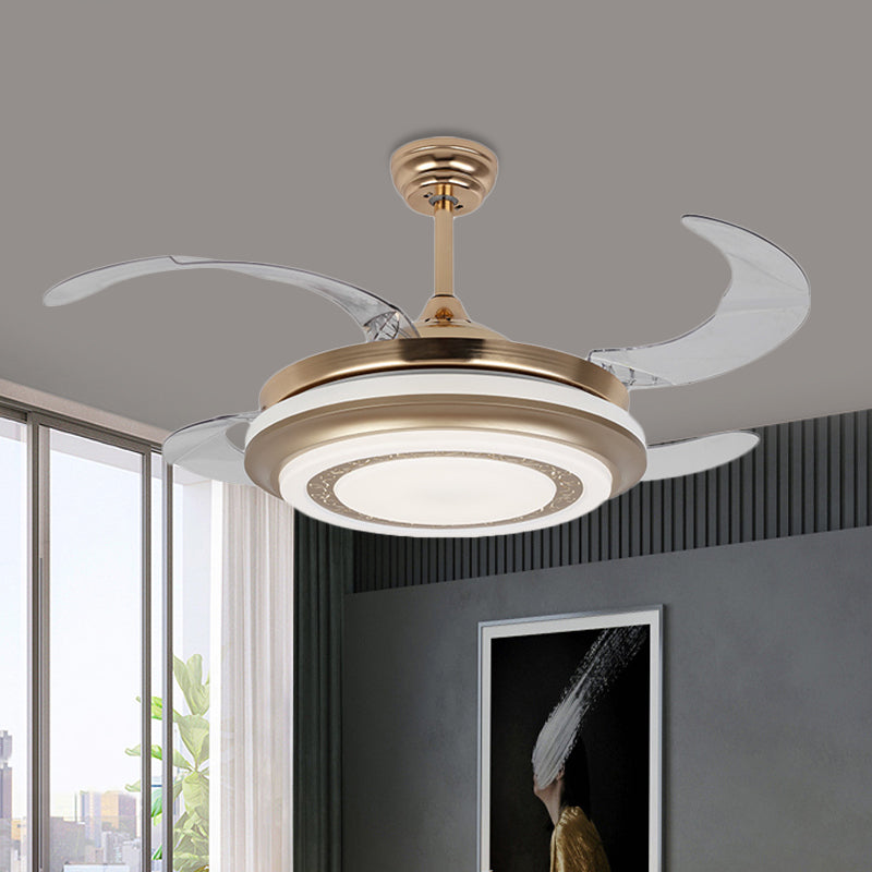 Metal Gold Pendant Fan Lighting Round 42