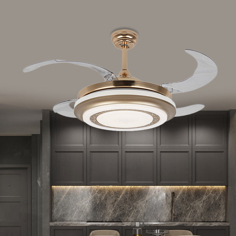 Metal Gold Pendant Fan Lighting Round 42