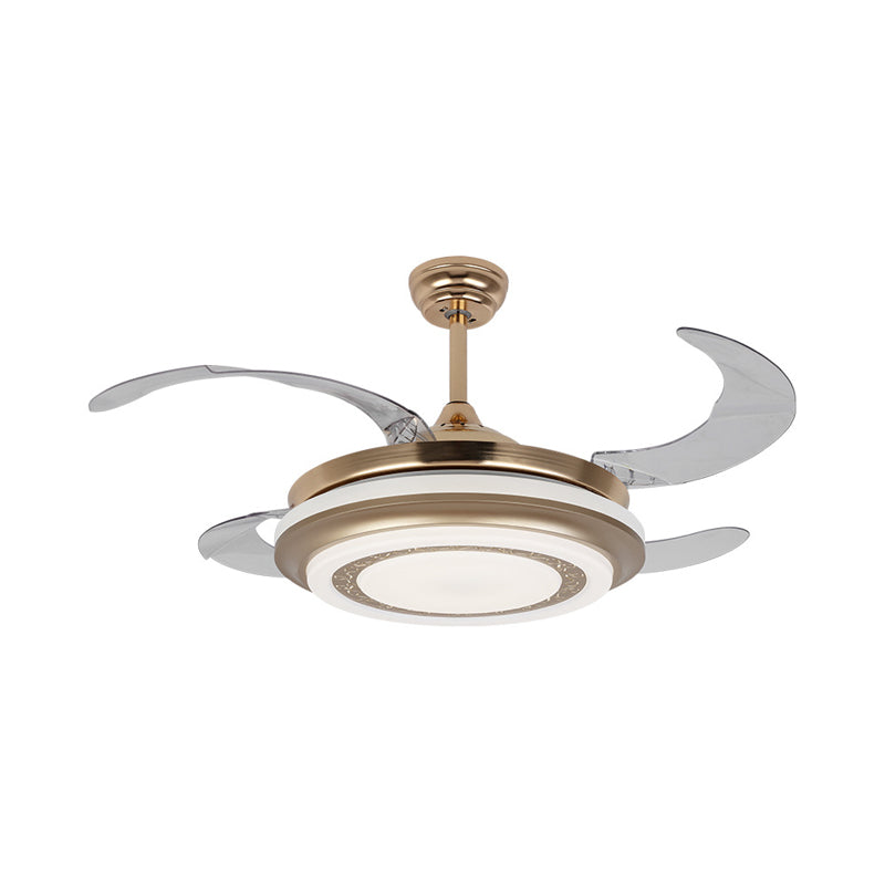 Metal Gold Pendant Fan Lighting Round 42