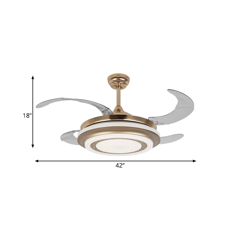 Metal Gold Pendant Fan Lighting Round 42