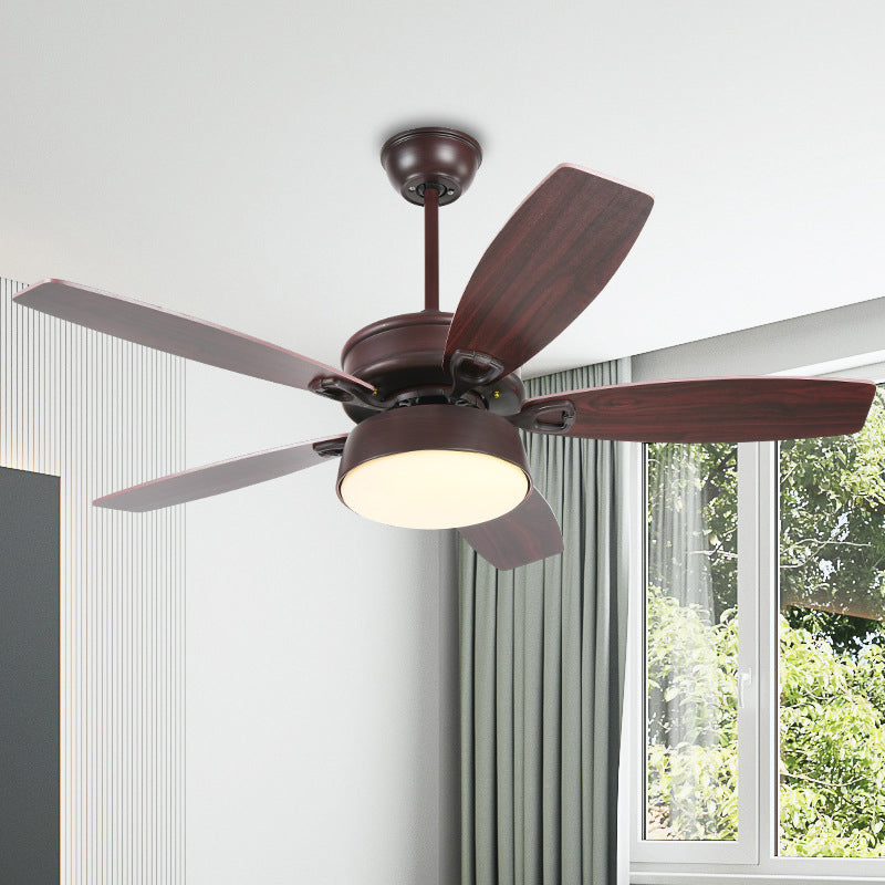 Drum Metallic Ceiling Fan Light Vintage Living Room 50