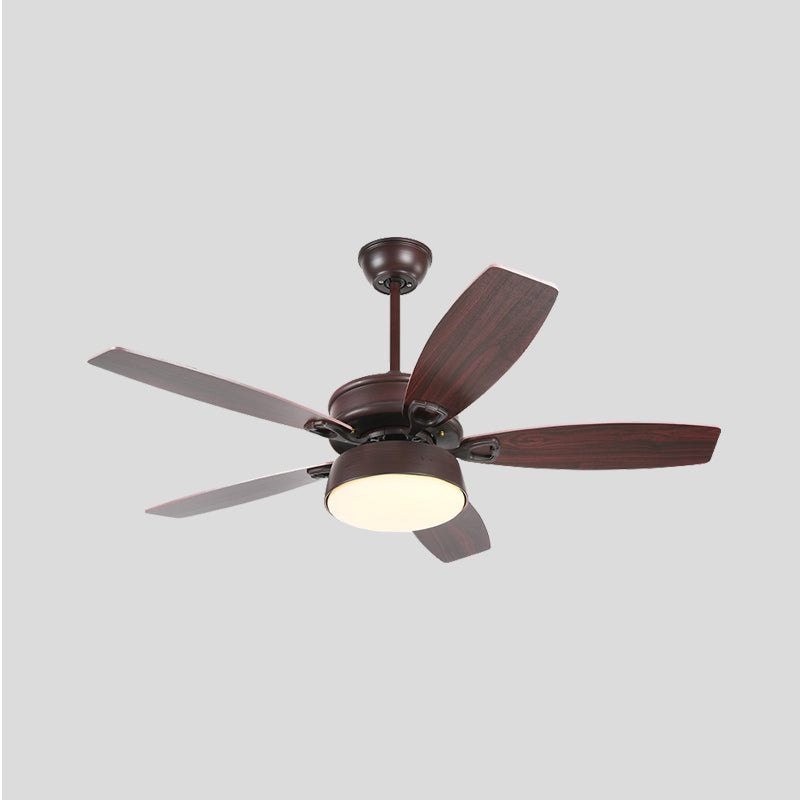 Drum Metallic Ceiling Fan Light Vintage Living Room 50