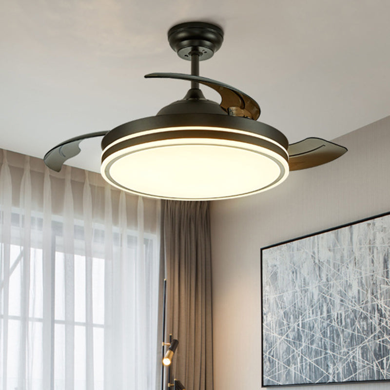 Contemporary Circular Ceiling Fan Lamp Acrylic 36