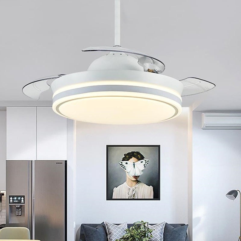 Contemporary Circular Ceiling Fan Lamp Acrylic 36